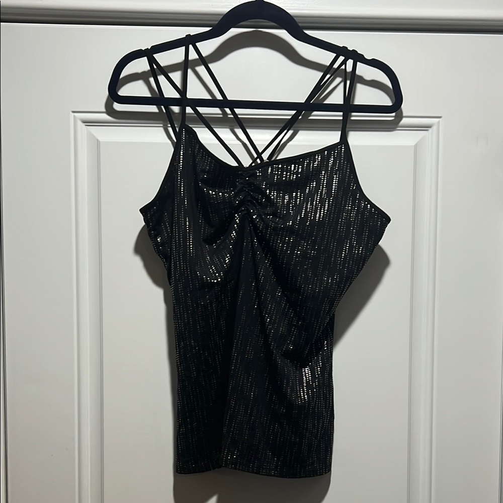 NWT Black Strappy Women's Top Size L